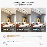 Oninio Lineare LED Deckenleuchte Dimmbar mit Fernbedienung, 80 cm, Schwarz – Ansicht 4