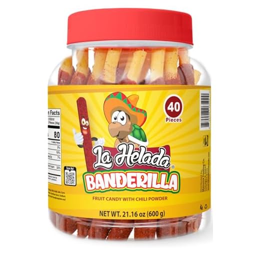 La Helada Banderilla Tamarindo/Tamarind Straw Candy 40 Count Jar
