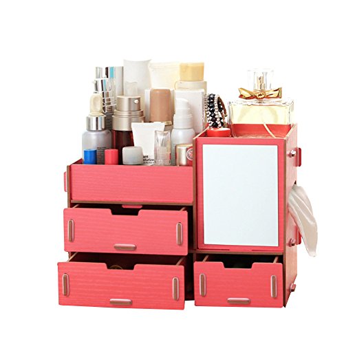 Organizador de cosméticos de madeira sólida estilo europeu Angel3292 DIY com suporte de armazenament