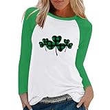 T Shirt Homme Couple Femmes St. Patrick's Day Tops T-Shirt imprimé Top Round Neck Long Sleeve Shirt Loose Fashion Blouse Top Marseille Tee Shirt