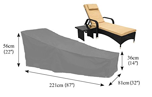 Bosmere Weatherproof Sunbed Cover, 87", Gray #TOP1