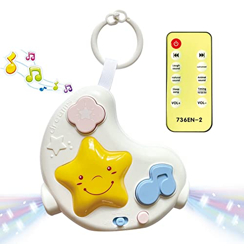 White Noise Machine Baby Soother With Toy Remote,108 Lullaby Baby Sound Machine For Sleeping With Night Light,Portable Sound Machine Baby Toys For Traveling #TOP2