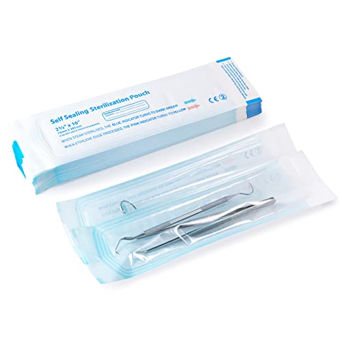 Annhua - Annhua 2.8 x 10 inch Sterilization Pouches Sterilizer Bags 100 PCS, Self Seal Sterilization Pouch for Dental Instruments and Cleaning Tools