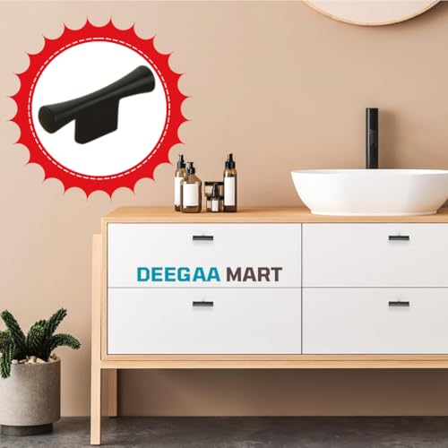 Image of Twin Hole Zinc Alloy Drawer Pulls, 60mm Mini Cabinet Handle, Zinc Alloy for Small Drawers & Cabinets - Modern Furniture Hardware (Qty :2, T Handle)