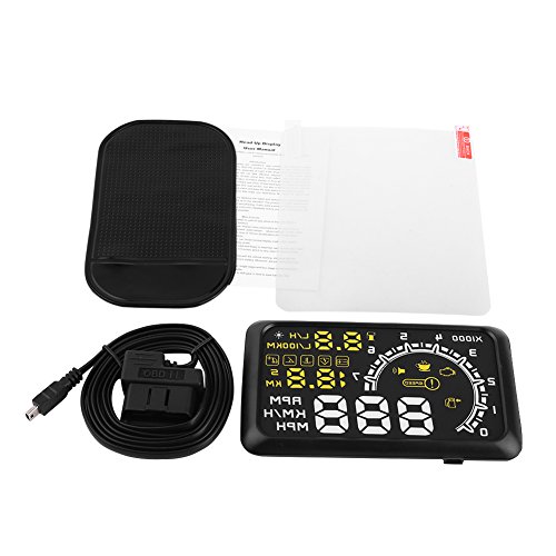 5.5'' Car HUD Head Up Display with OBDII/EUOBD Interface Diagnostic Monitor System, Water Temperature, Fuel Consumption, Engine Speed, Over Speed Warning Car Electrical Supplies