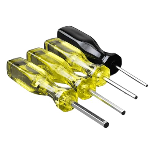Juego de 4 destornilladores hexagonales de precisión con mango ergonómico de 1,5/2/2,5/3 mm para montaje electrónico y muebles