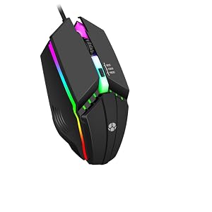 Guiheng Wired Gaming Mouse Optical USB Mice for Laptop Desktop 800 to 1600 and RGB Light Ergonomic with