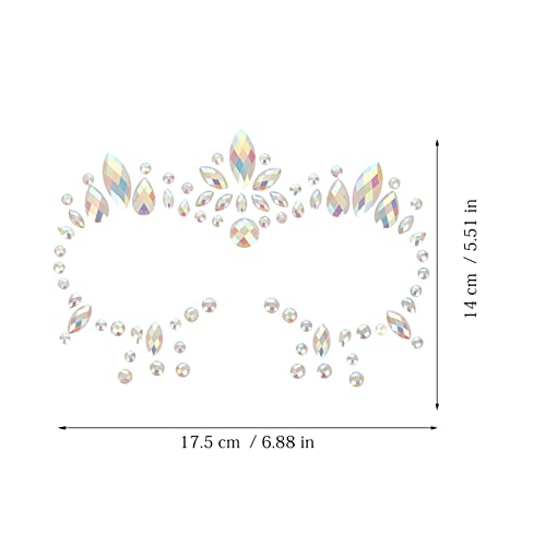 KALLORY 3 Folhas Rosto Joias Adesivos Rosto Sereia Pedras Preciosas Strass Cristal Corpo Glitter Ade