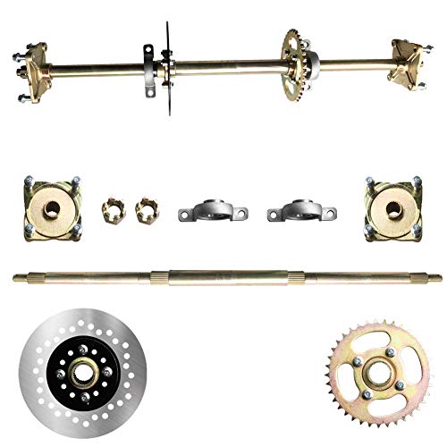 Julymoda Axle Kit With Chain Sprocket Brake Disc Pillow Block Suitable For Diy Go Kart Quad, Trike, Carts, Atv, Fits 6"-10" Wheels (32Inch) #TOP1