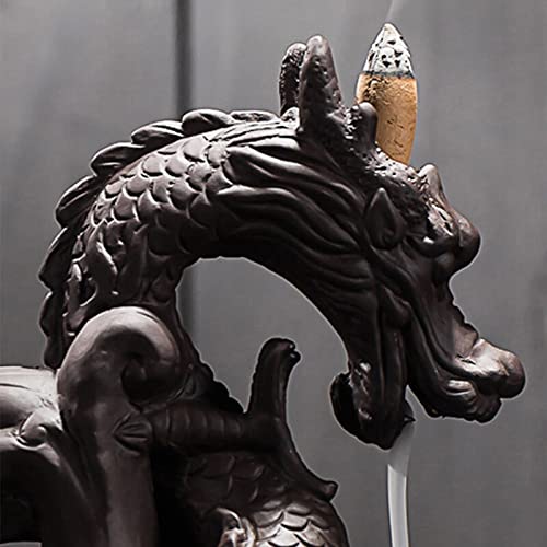 Porte-encens dragon céramique brûleur cascade reflux maison