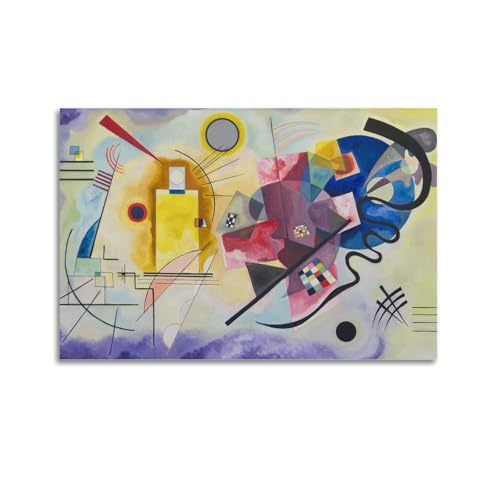Lienzo Kandinsky abstracto: decoración alegre en amarillo, rojo y azul para paredes de hogar