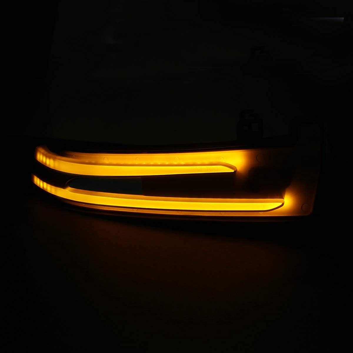 Csslyl Smoked Lens Side Mirror Sequential LED Turn Signal Light Assembly Kit Compatible with Mercedes Benz W204 W176 W212 W246 CLA A B C E S GLA GLK CLS Class