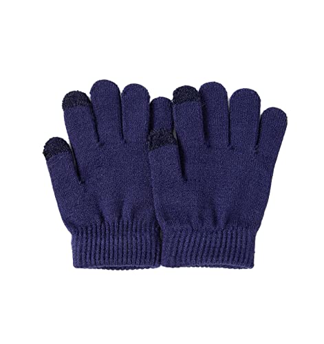 Lallier 3Pcs Kids Hat Scarf And Snow Gloves Set, Winter Knit Warm Soft Pom-Pom Beanie Outdoor For Boys Girls And Toddlers (Navy Blue) #TOP3
