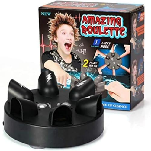 YADILLO Shock Roulette Game for 2-6 Players - Electric Finger Lie Detector Party Toy, Novel Polygraph Props for Family Gatherings, Funny Truth or Dare Decompression Toy for Adults & Kids