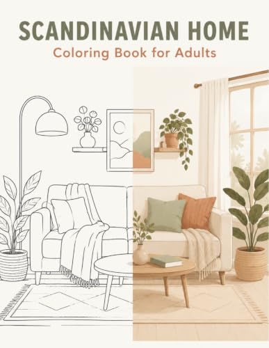 Scandinavian Home Coloring Book for Adults: Minimalist Interiors, Hygge Spaces and Cozy Nordic Living image 2