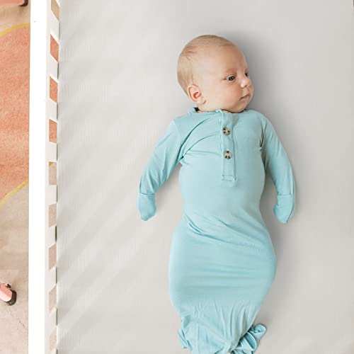 Image of GRSSDER Soft Muslin Crib Sheet 1 Pack, 100% Cotton Crib Sheets with Deep Pocket for Boys and Girls, Fit Standard Crib Mattresses 52 inch x 28 inch Safe and Snug, Light Gray