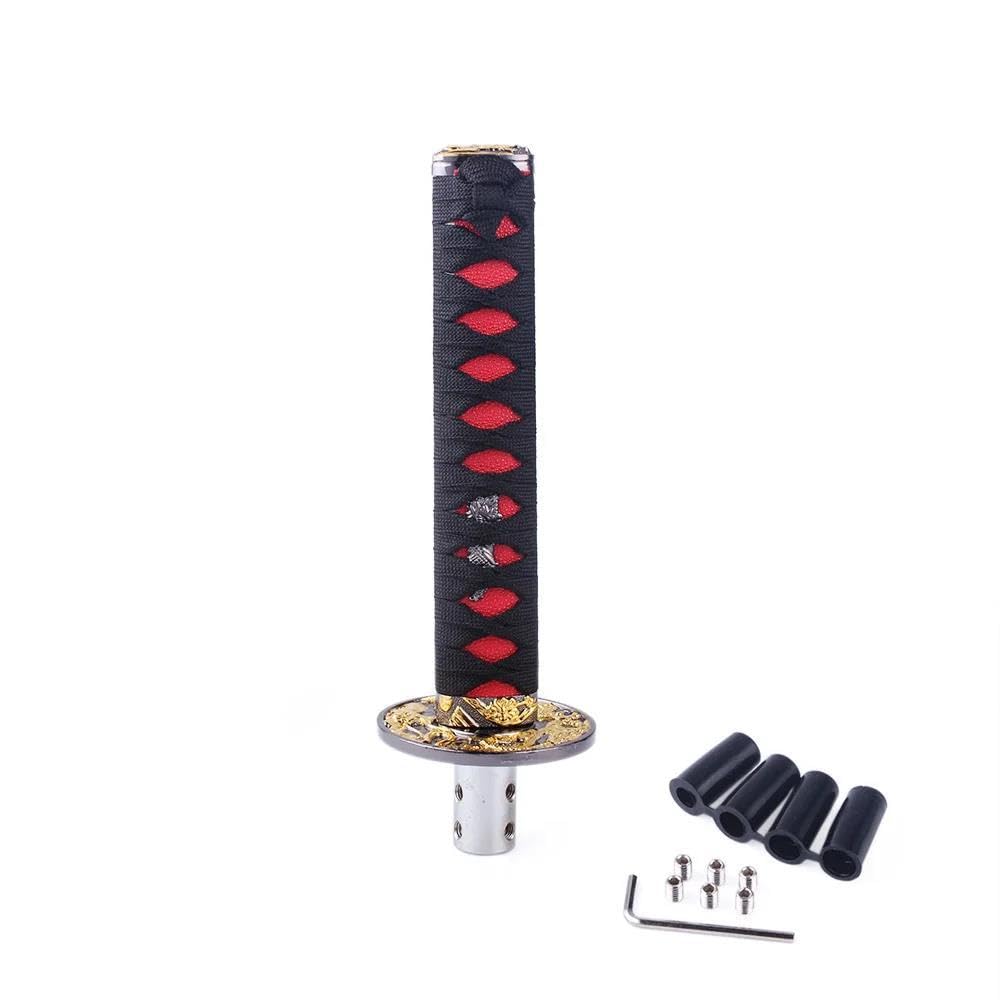 HYASDBWE Universal Car Racing Manual Gear Shift Knob Samurai Sword Car Gear Lever 10cm/15cm/20cm/26cm Gear Shifter Parts(Black,20cm)