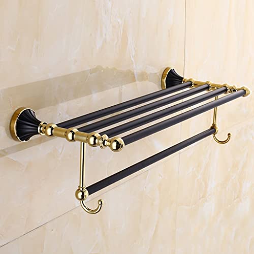 Jewelry Toaller Rain Rits Europeo de Toalla Retro, Rejilla Perforada Dorada, Rejilla de Toalla de baño Negra, Estante de Toalla Creativa de Toalla Creativa de baño (Rejilla de Toalla) Jewelry