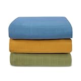 Organic Muslin Swaddle Blankets, 100% Organic Cotton, Baby Wrap for Boys and Girls, Soft Breathable and Skin-Friendly, Newborn Blankets, Baby Essentials, Registry&Gift, 3-Pack, Large 47 x 47 inches