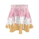 Youngerbaby Ice Cream Dance Skirts for Girls Size 9-10 Back to School Uniform Skirts with Shorts Underneath Casual Beach Flowy Skirts Fall Clothes Athletic Tennis Skirts