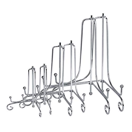 LIONWEI LIONWELI 6 Pack Iron Display Stand,Silver Iron Easel Plate