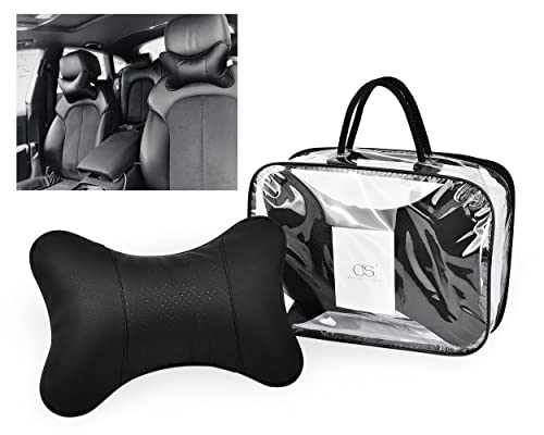ds-distinctive-style-Car-Neck-Pillow-2-Pieces-PU-Leather-Travel-Pillow-for-Head-Rest-Neck-Support-for-Car-Seat-Black