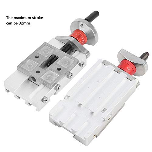 Cross Slide,Z008M Lathe Metal Cross Slide Block 32mm, Iron and Aluminium Alloy,for Z-Axis and Y-Axis Lathe Machining 14 x 5 x 2cm