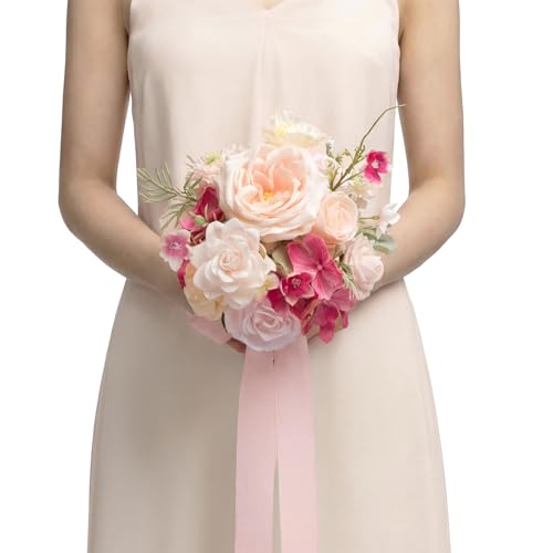 Ling's moment Pink Bridal Bouquet