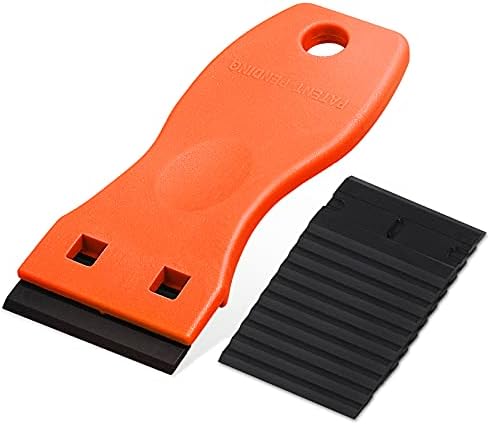 Ehdis Plastic Scraper with 10 Plastic Razor Blade, Adhesive Remover, Sticky Remover for Removing Label, Glue, in The Glass, Window, 1.5 inch, Blue