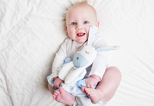 Image of lulujo Baby Muslin Lovey Toy, Blue Puppy