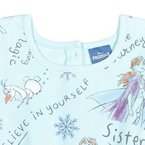 Disney Frozen Elsa Princess Anna Olaf Toddler Girls Sleeveless Romper Blue 4T - image 2