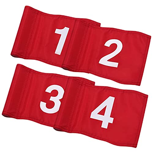 Parliky Set of 4 Golfs Flags Practical Golfing Flags Small Size Numbered for Easy Identification and Resistant to Wear and Rays