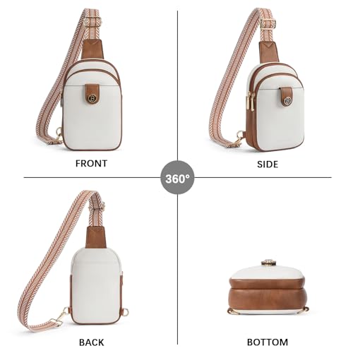 BOSTANTEN Small Sling Bag Crossbody Bags for Women Trendy Crossbody Purse Leather Chest Bag, Beige by BOSTANTEN - Used condition - Image 8