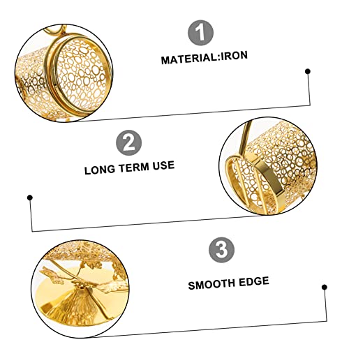 Luxshiny 2 Peças De Ornamentos De Suporte De Vinho De Ferro Nórdico Dourado
