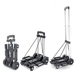 ZHJINGYU Aluminium Sackkarre Klappbar Leicht 4 Räder 45kg Tragkraft