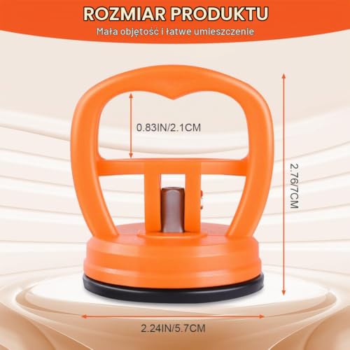 flintronic 4 szt. pomarańczowy podnośnik ssący, Heavy Duty, podnośnik ssący (zestaw 4 szt.), ssawka próżniowa, ściągacz do wgnieceń, przyssawki, uchwyt przyssawki, podnośnik do podnoszenia i usuwania