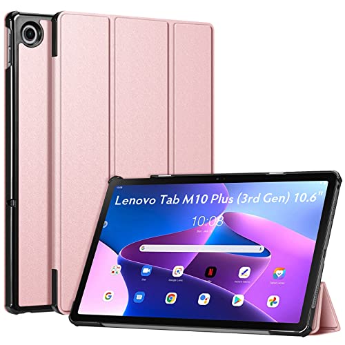 Fintie SlimShell Funda Compatible con Lenovo Tab M10 Plus (3.ª Generación) 10.6' 2022 - Ultrafina y Superligera con Función de Soporte y Auto-Reposo/Activación, Oro Rosa