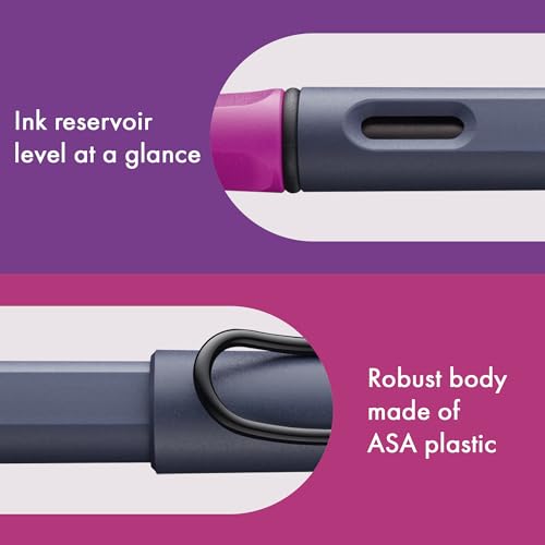 Image of Lamy Safari Pink Cliff Fountain Pen with Polished Steel Nib in Line Width F | Lamy Fountain pen with ergonomic grip - robust ASA plastic - incl. LAMY T 10 blue ink cartridge - right-handed users
