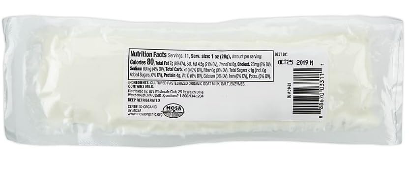 Organic Goat Cheese is a healthy alternative to cow's milk cheese. Made in Wisconsin from locally sourced fresh goat's milk, the cheese can be enjoyed on its own, in a salad or heated in other dishes. [ 11 oz , 0.68 lb ]