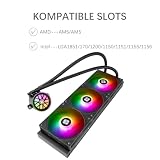 TR-Thermalright AQUA ELITE 360 V6 ARGB Black Liquid CPU Kühler, 360mm Aio Kühlung, 3 wentylatorów PWM-ARGB, dla AMD AM4/AM5, Intel LGA1851/1700/115x/1200 (Czarny)