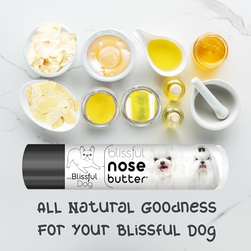 Image of The Blissful Dog Maltese Nose Butter for Dry, Cracked Skin, Lick-Safe Dog Nose Balm with Moisturizing Shea Butter, Almond, Olive, and Essential Oils, Pet Supplies, Uncented, 0.15 oz.