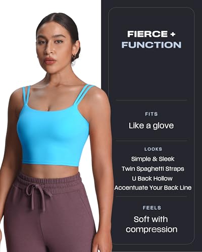 Image of Aoxjox Women's Workout Sports Bras Fitness Padded Backless Yoga Crop Tank Top Twist Back Cami