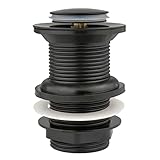 Xcel Home Black Click Clack Wastafelafval zonder sleuven - duurzame messing constructie badkamer wastafel pop-up plug met messing spanmoer - standaard Britse G 1 ¼ BSP-aansluiting (standaard | zwart)