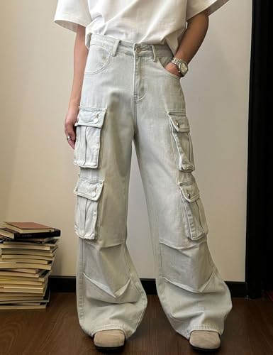 Men Baggy Pants Y2k Straight Leg Cargo Jeans Low Rise Denim Pants Goth Cargo Pants Grunge Streetwear2