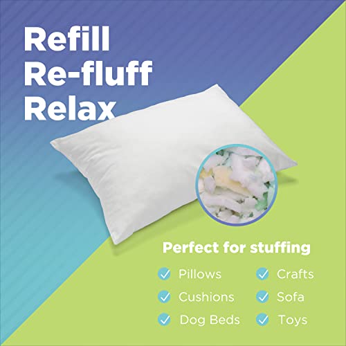Bean Products Shredded Foam Filling Made from Recycled Materials – Long Lasting Shredded Bean Bag Filler Foam - Lightweight Moldable Foam Filling - 10 LBs