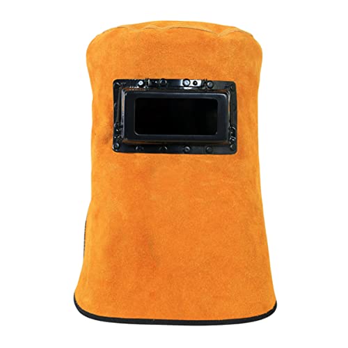 BESTYASH Casco Saldatore in Pelle Resistente Antischizzi e Anti-arco Con Isolamento Termico Protezione Viso Completa Per Saldatura Facile Da Indossare e Sicuro Per Operatori Professionali