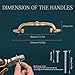 CcHhyyt 2 Pack 3-3/4” Brass Cabinet Pulls Antique Floral Pattern Cupboard Handle Drawer Pulls Solid Brass Kitchen Hardware Matte Gold Handles for Cabinet Drawer Wardrobe (3-3/4” Hole Center, Gold)