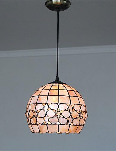 SUHANG Ceiling light 10 Inch Retro Tiffany Pendant Lights Shell Shade Living Room Dining Room Light Fixture, 220-240V [Energy Class A+]