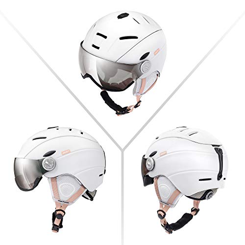 meteor Casco de Esquí y Snowboard con Gafas - Helmet para Jóvenes y Adultos - Ligero Casco de Seguridad Deportes de Invierno - imagen 5