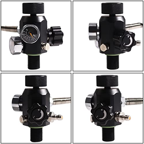 Sanoolir M18X1.5 Din Valve Scuba Adapter Dual Gauge Pcp Scuba Tank Valve 4500Psi Working Pressure With 20“ Hose For Air Tank, Pcp Air Rifle, Paintball, And Hpa Tank #TOP2